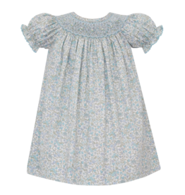 Petit Bebe Andrea Blue Liberty Floral Smocked Bishop Dress
