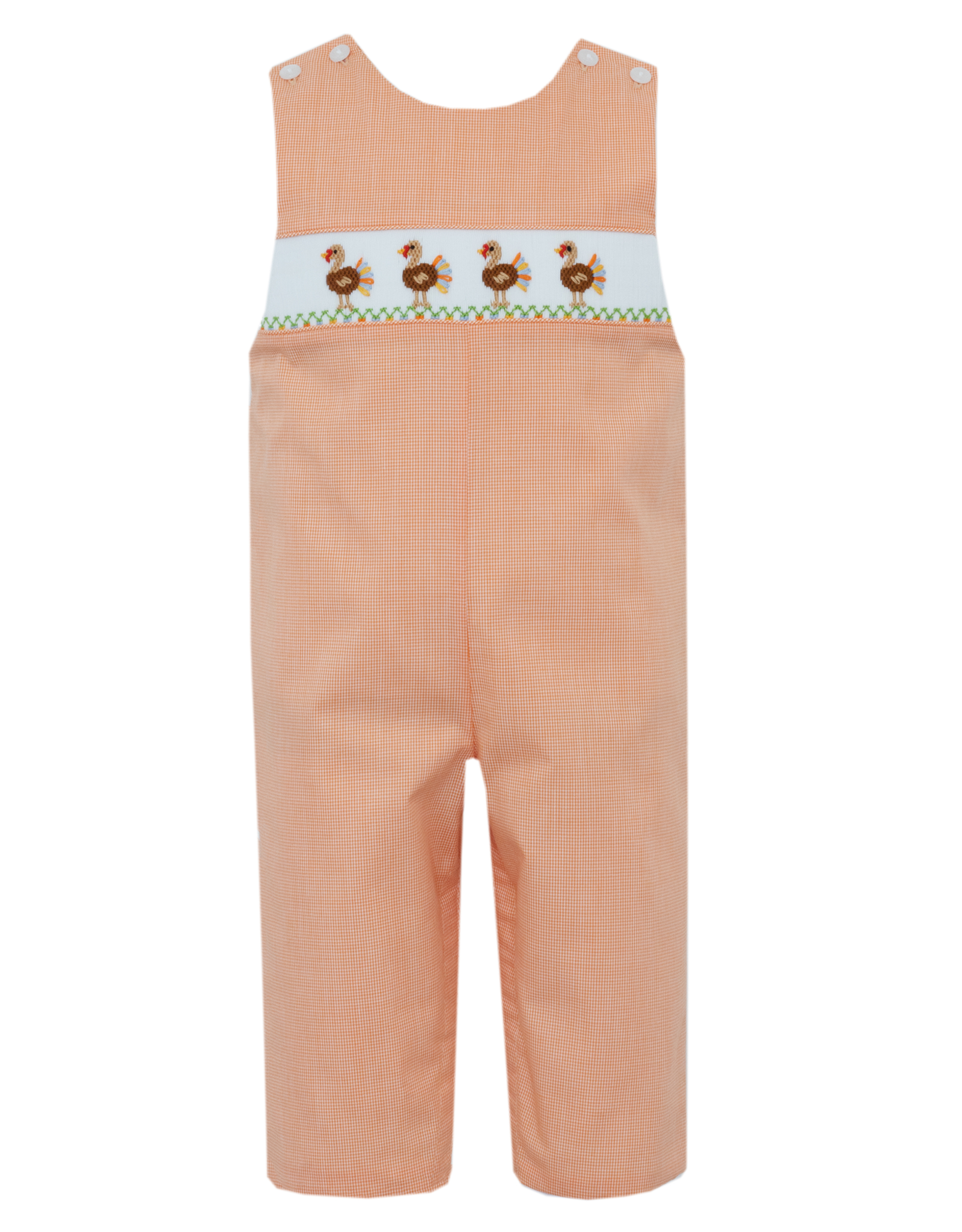 Petit Bebe 124K Orange Turkey Smocked Jon Jon