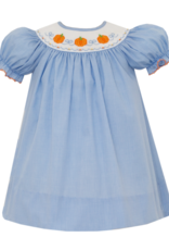 Petit Bebe 118R Blue Smocked Pumpkin Bishop Dress