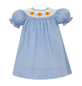 Petit Bebe Blue Smocked Pumpkin Bishop Dress