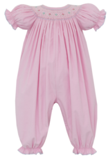 Petit Bebe 102F Amelia Pink Corduroy smocked Long Bubble