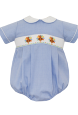 Petit Bebe 121BB Blue Gingham Turkey Smocked Bubble