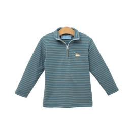 Trotter Street Kids (Size 7) Mallard Embroidery 1/4 Zip Pullover