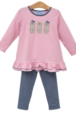 Trotter Street Kids TSF25 Dog Ruffle Pant Set