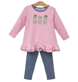 Trotter Street Kids Dog Ruffle Pant Set