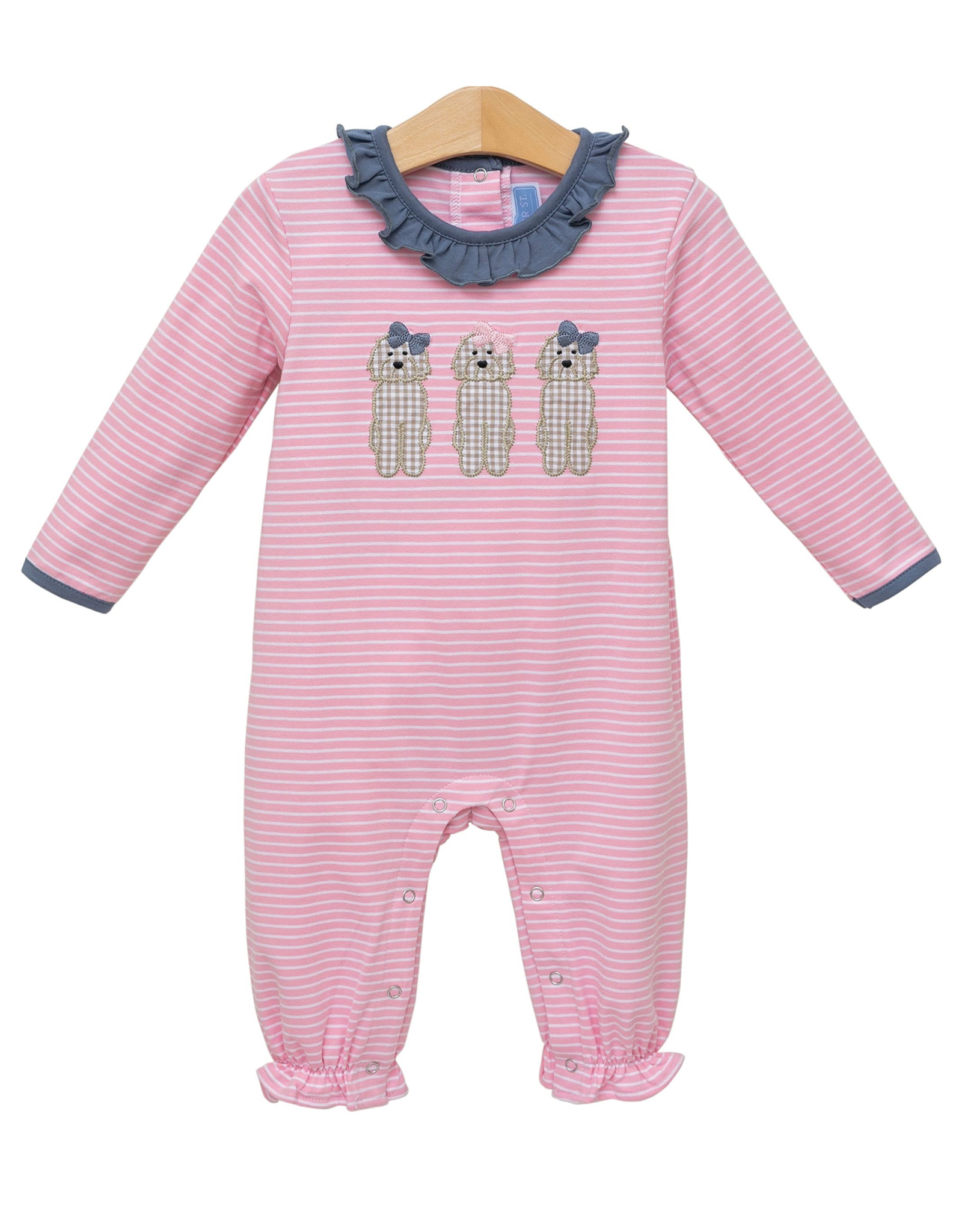 Trotter Street Kids TSF25 Dog Ruffle Romper