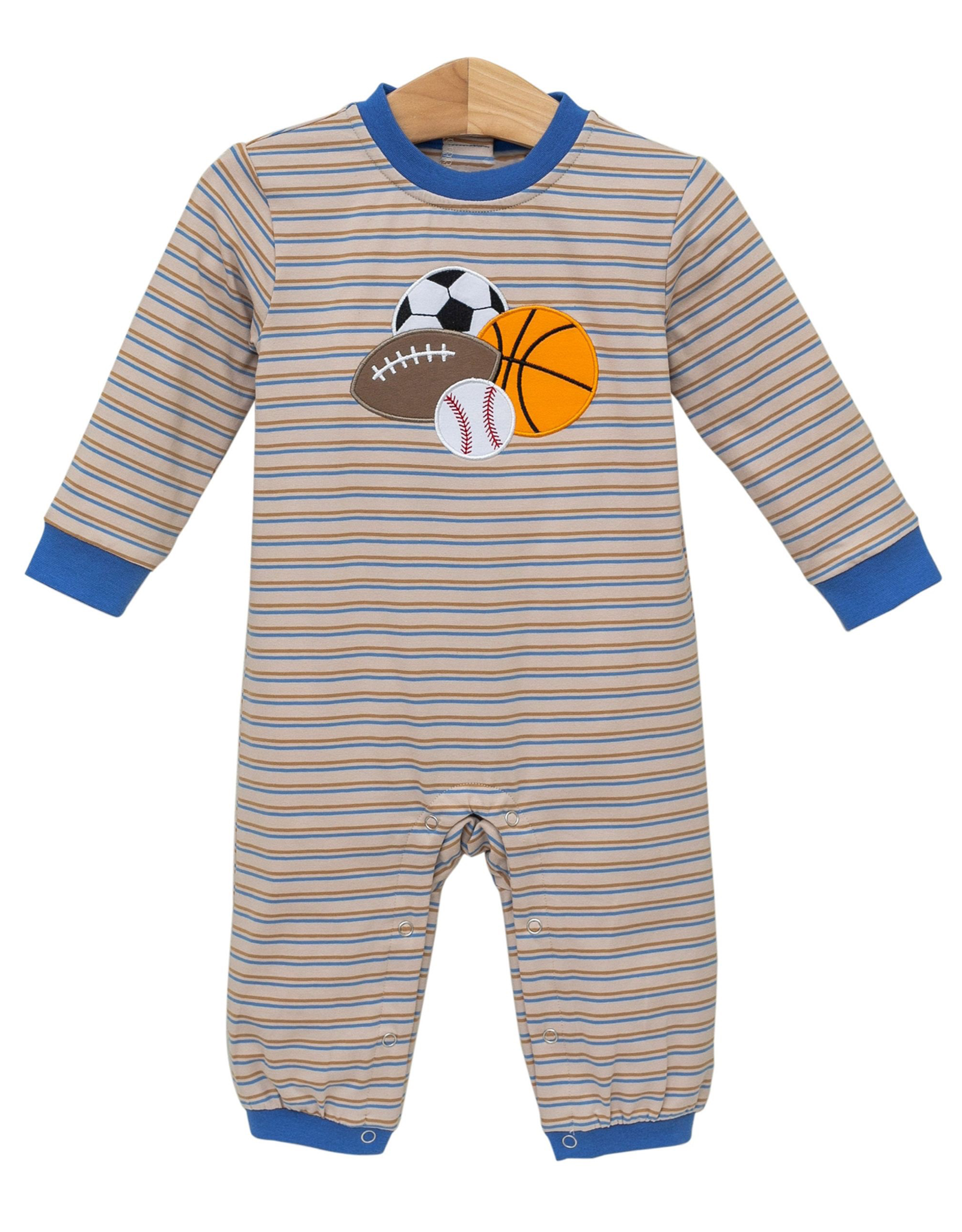 Trotter Street Kids TSF25 Sports Applique Romper