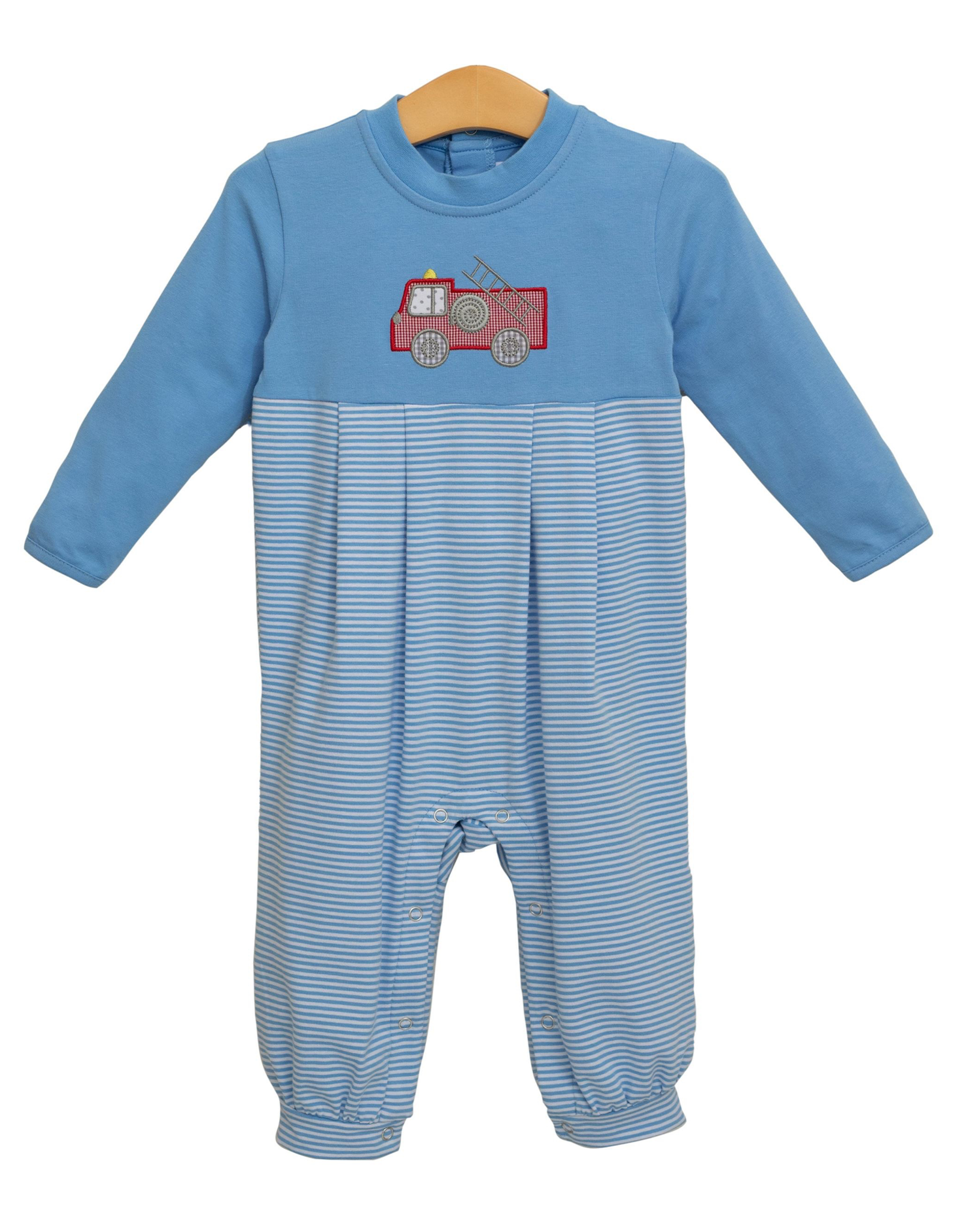 Trotter Street Kids TSF25 Fire Truck Applique Romper