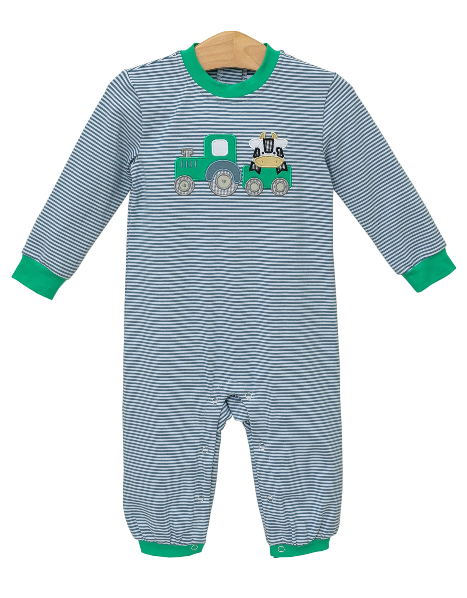 Trotter Street Kids TSF25 Tractor Applique Romper