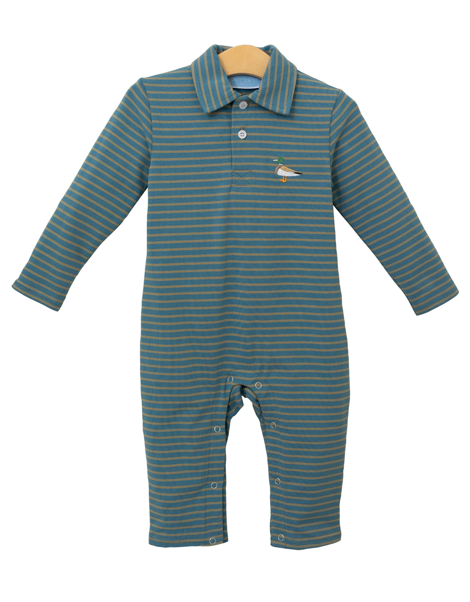 Trotter Street Kids TSF25 Mallard Embroidery Polo Romper