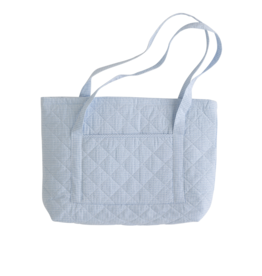 Little English Quilted Tote Blue Gingham