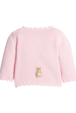 Little English LE Crochet Cardigan Pink Teddy Bear