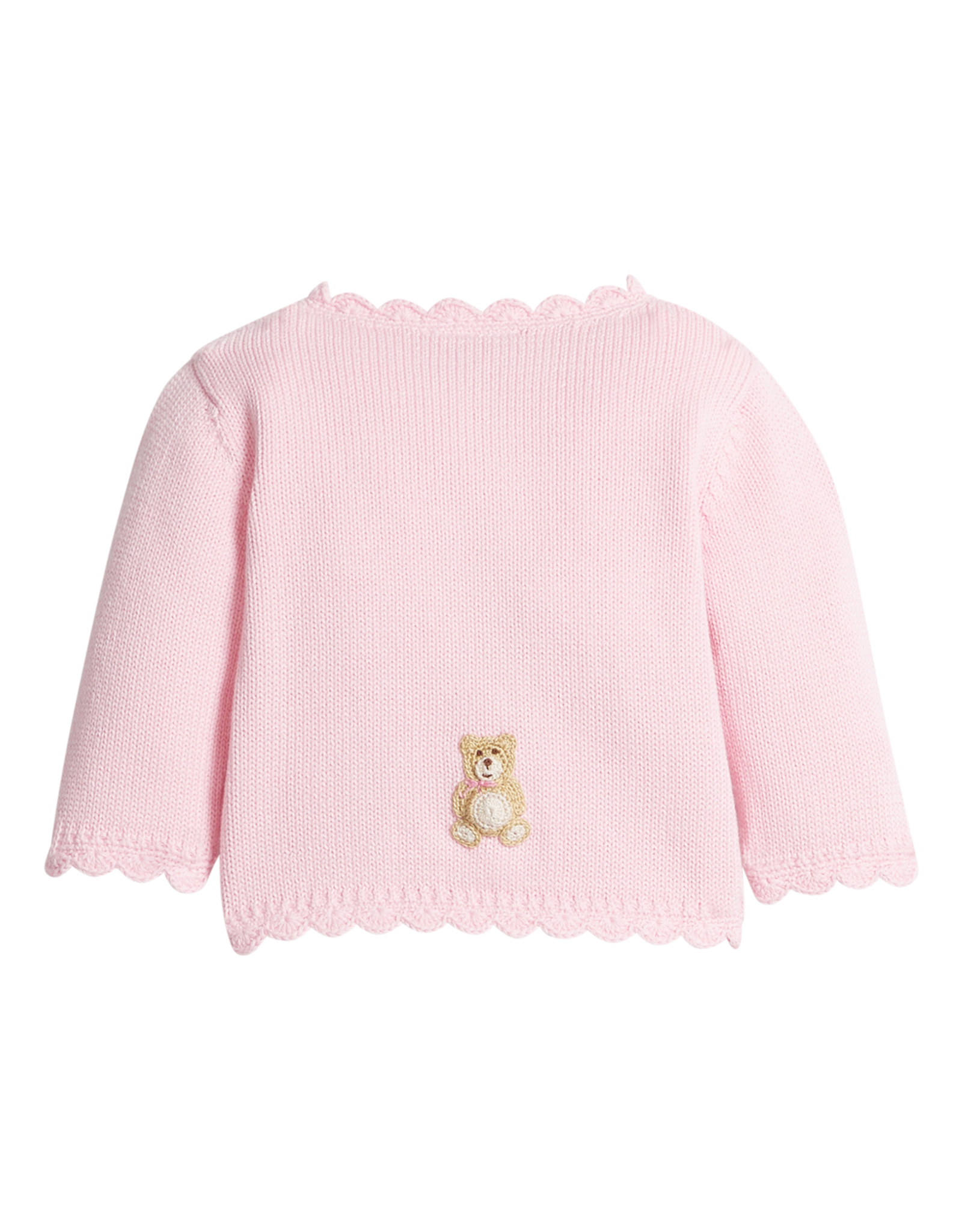 Little English LE Crochet Cardigan Pink Teddy Bear