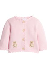 Little English LE Crochet Cardigan Pink Teddy Bear