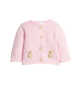 Little English Crochet Cardigan Pink Teddy Bear