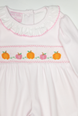 Petit Bebe 432G2 Pink Knit Pumpkin Smocked Long Bubble