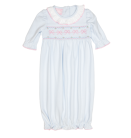 Petit Bebe Blue Bows Knit Smocked Sack