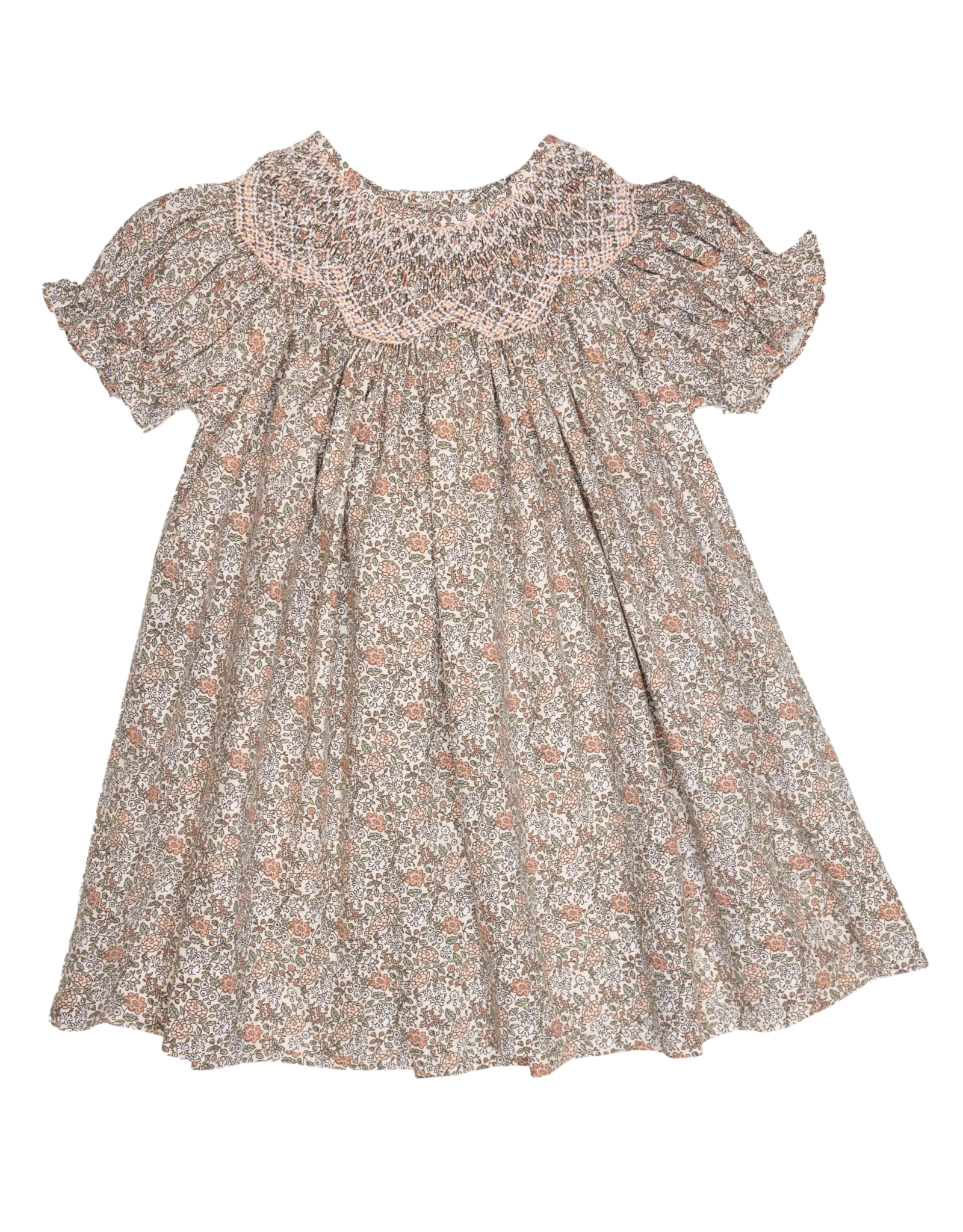 Sweet Dreams NHC185 Sabrina Pink Floral Smocked Dress