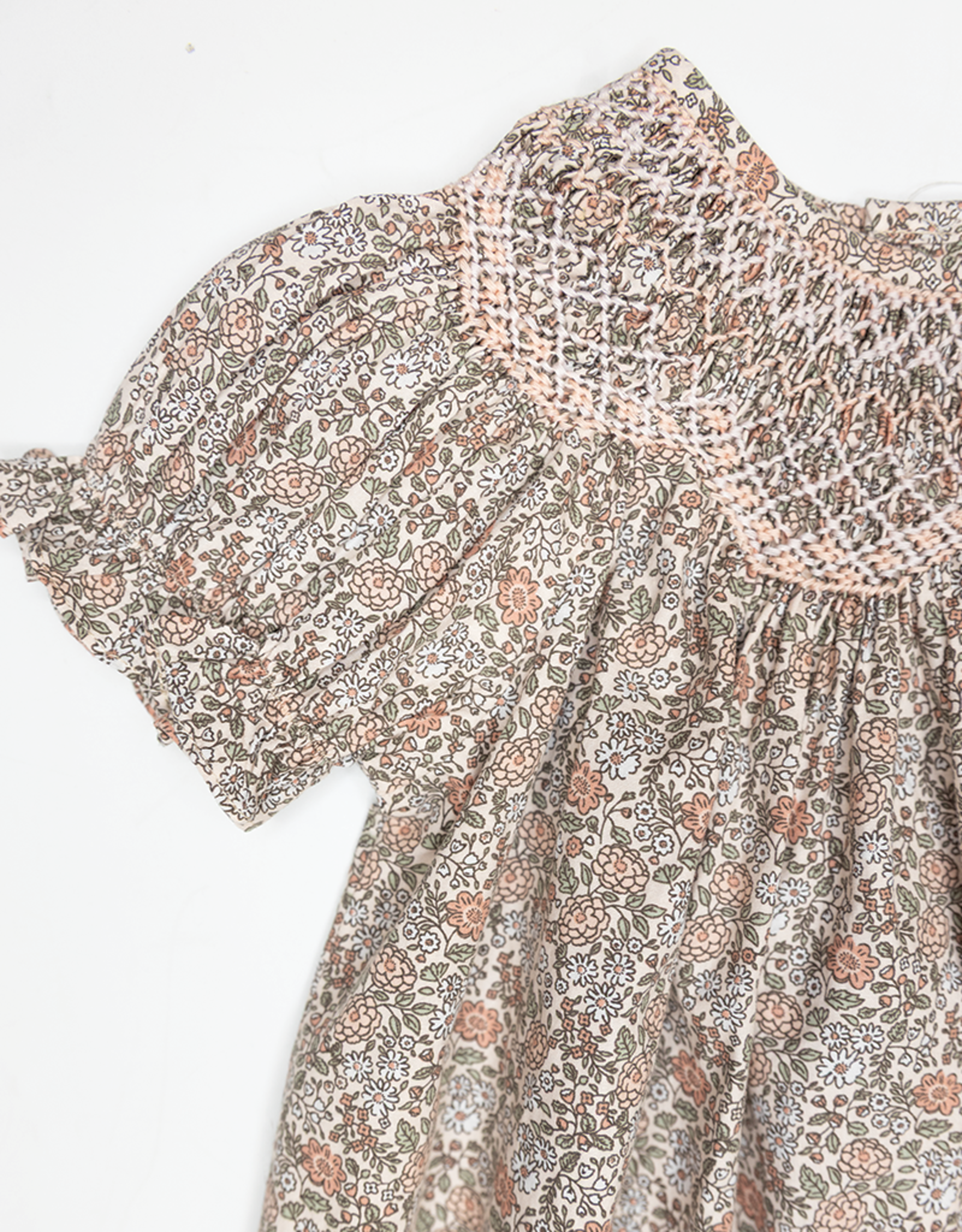 Sweet Dreams NHC185 Sabrina Pink Floral Smocked Dress