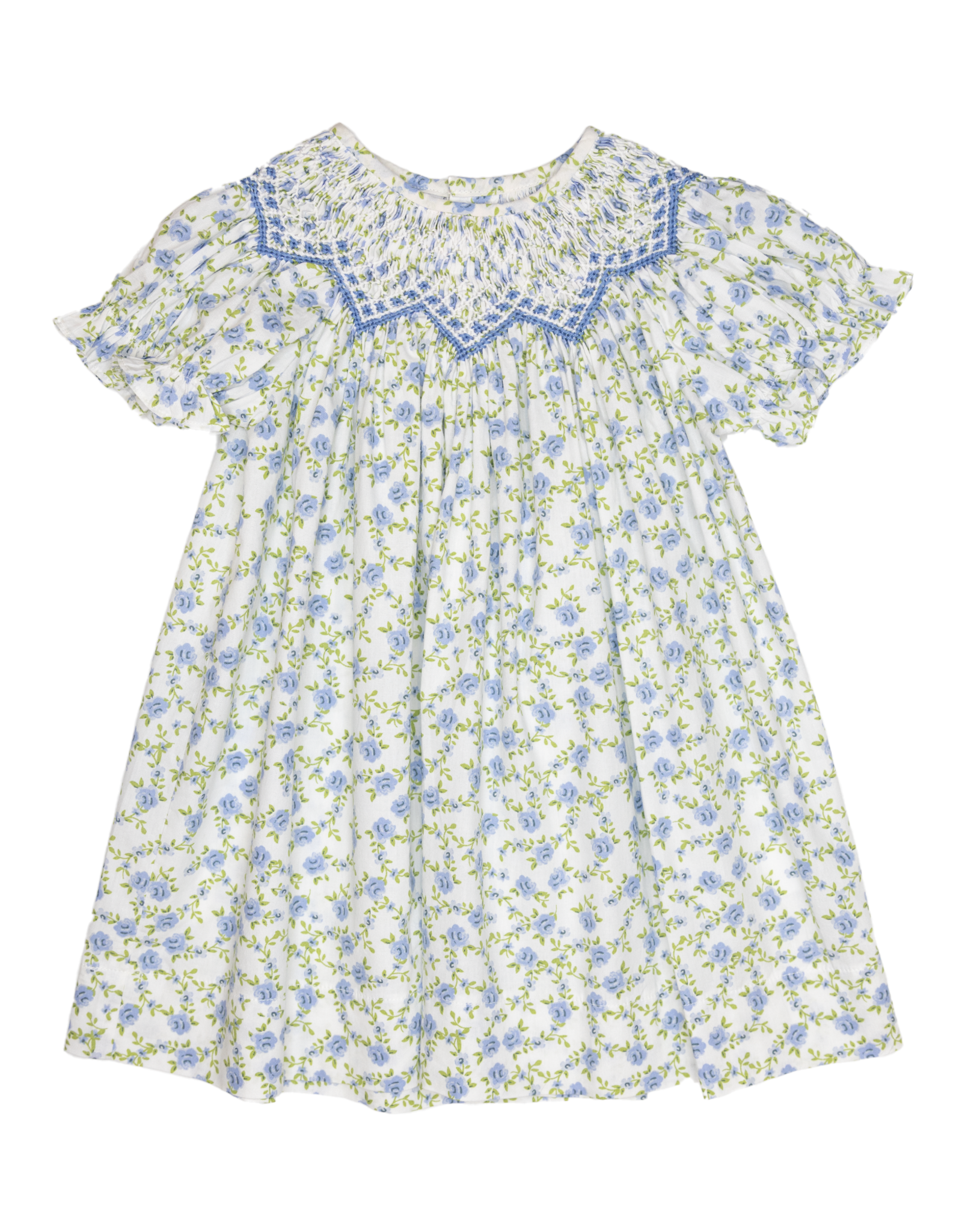 Sweet Dreams NHC183 Jessica Blue Floral Smocked Dress