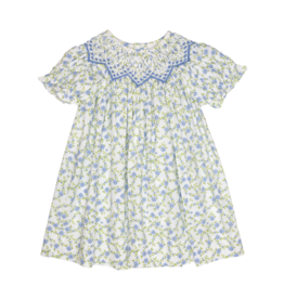 Sweet Dreams Jessica Blue Floral Smocked Dress