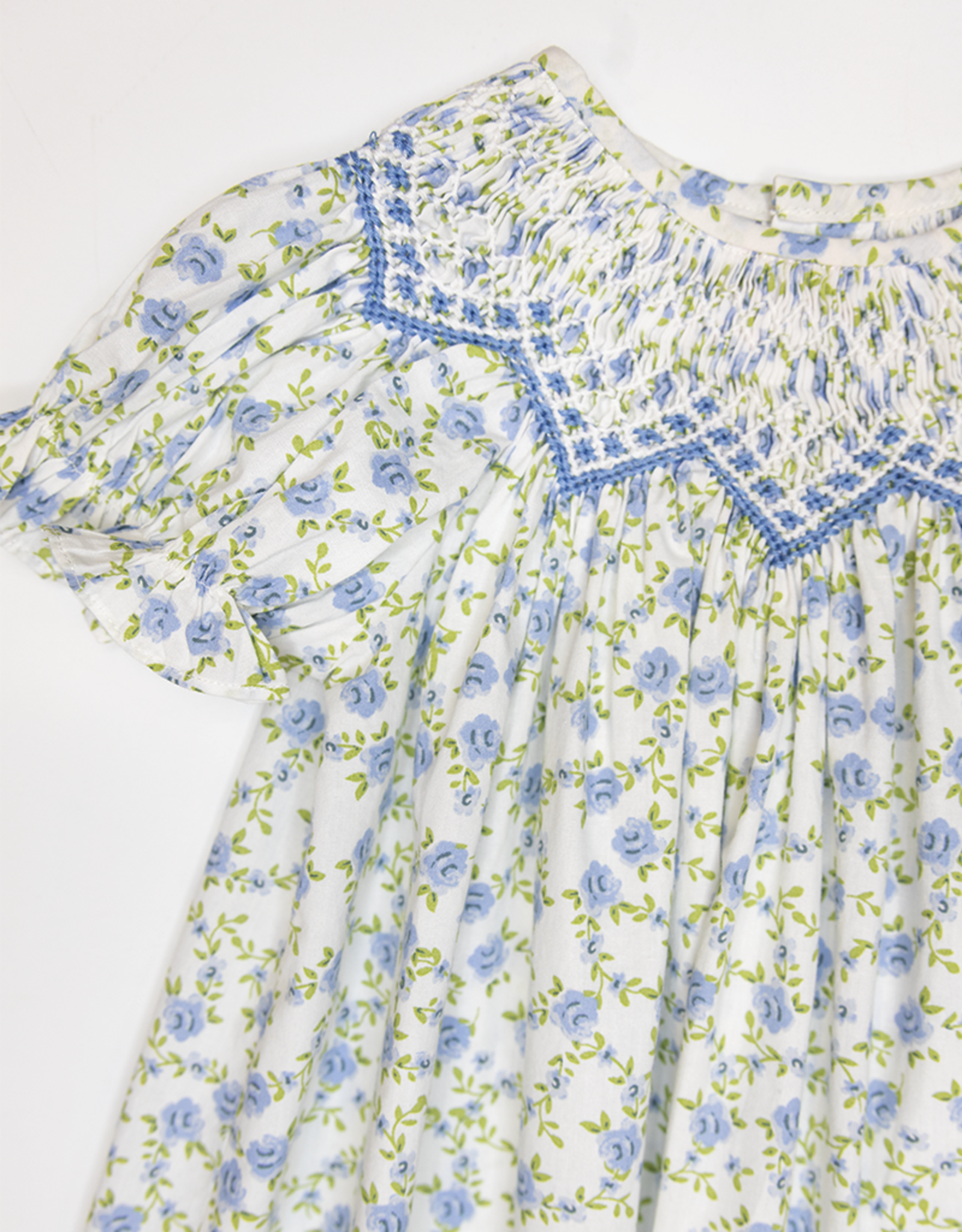 Sweet Dreams NHC183 Jessica Blue Floral Smocked Dress