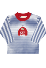Luigi F25 LS Shirt Steel Blue Stripe Barn
