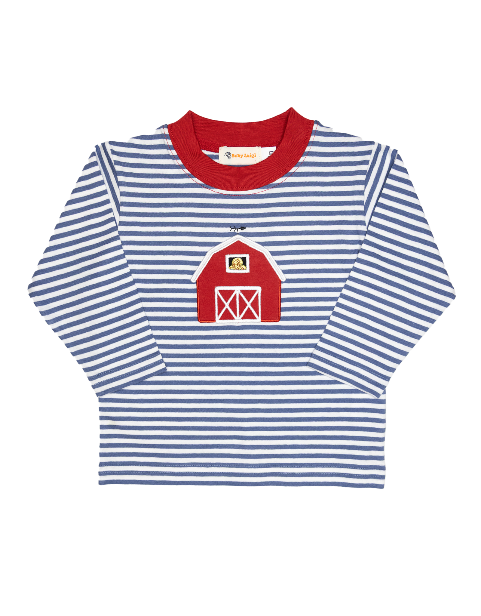 Luigi F25 LS Shirt Steel Blue Stripe Barn