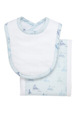 3 Marthas 3M Burp/Drooler Set 180-132B Blue Sailboat