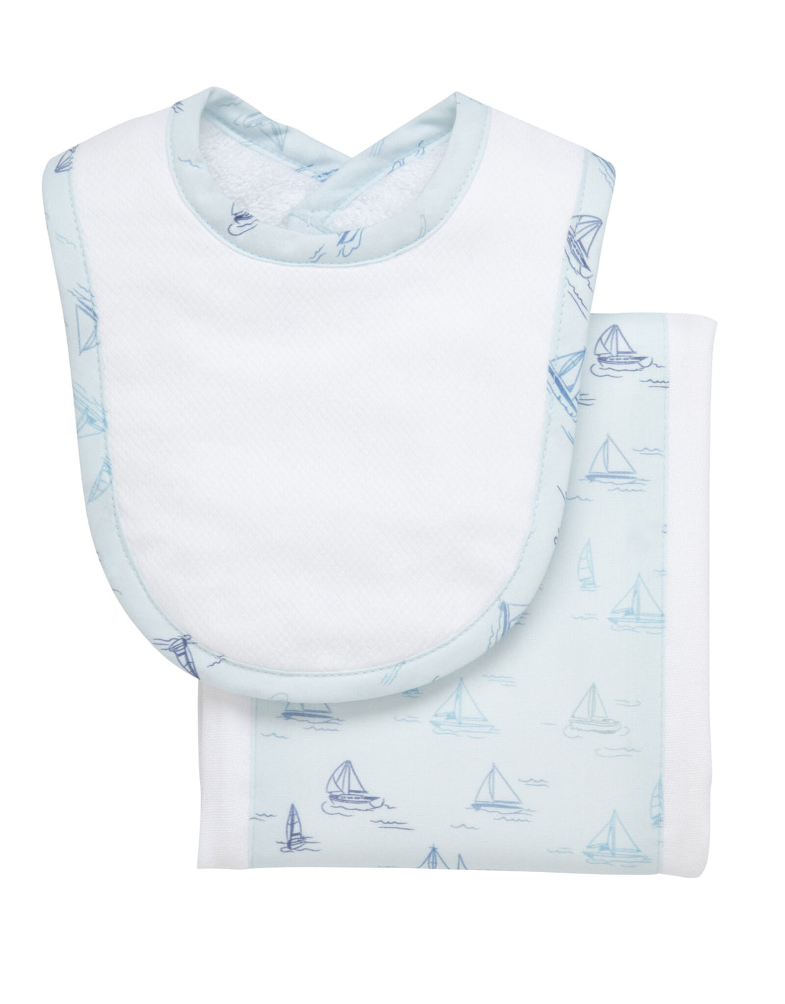 3 Marthas 3M Burp/Drooler Set 180-132B Blue Sailboat