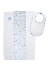 3 Marthas 3M Burp/Drooler Set 180-132B Blue Sailboat