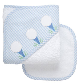 3 Marthas Boxed Hooded Towel Set Blue Golf