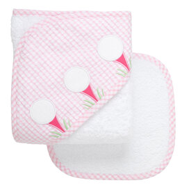 3 Marthas Boxed Hooded Towel Set Pink Golf