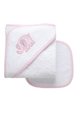 3 Marthas 3M Boxed Hooded Towel Set Pink Elephant