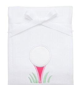 3 Marthas appliqued burp pad golf pink