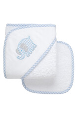 3 Marthas 3M Boxed Hooded Towel Set Blue Elephant