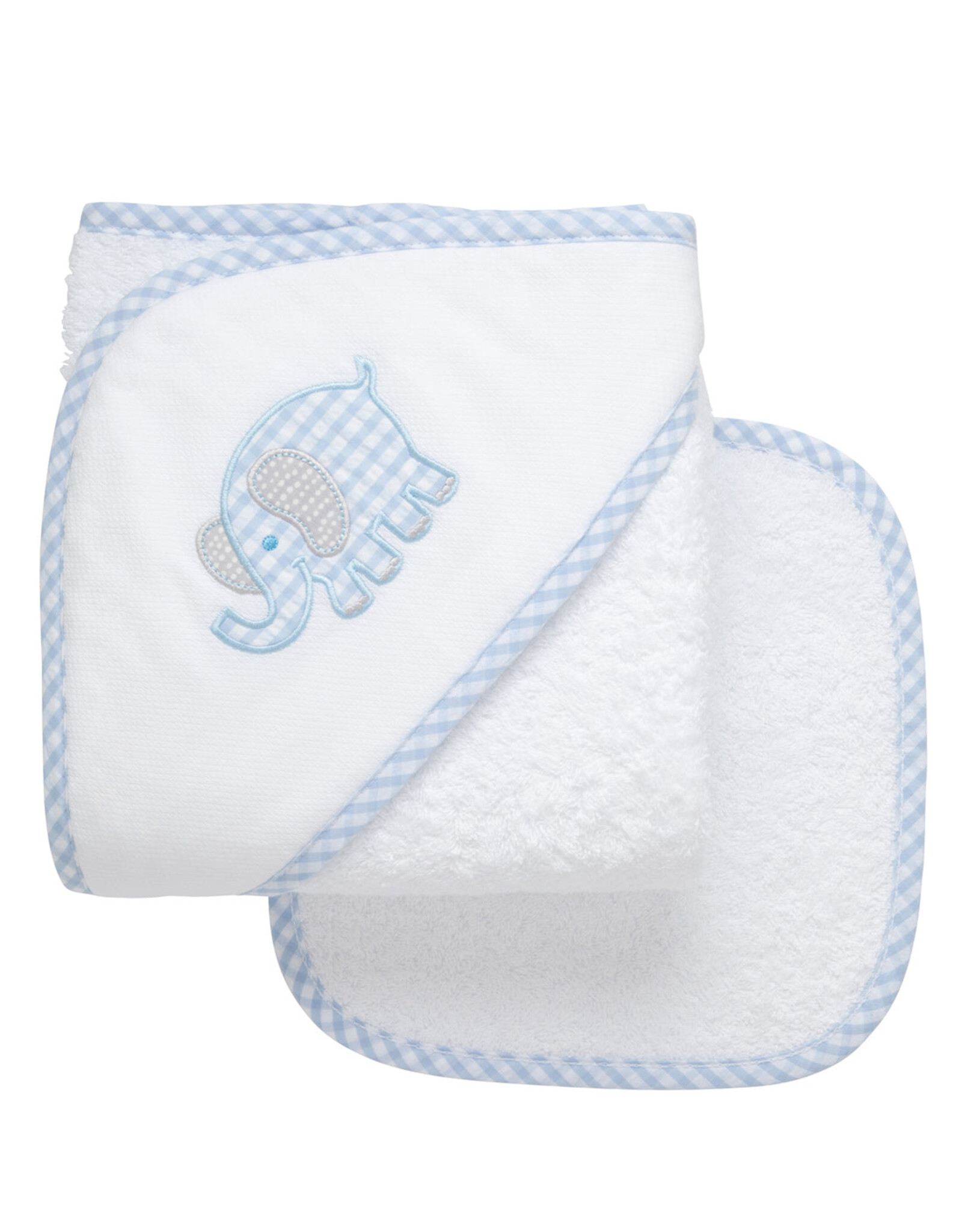 3 Marthas 3M Boxed Hooded Towel Set Blue Elephant