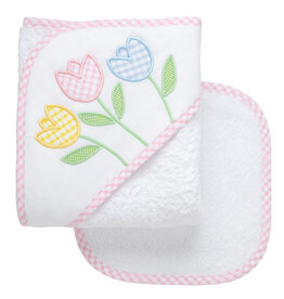 3 Marthas Boxed Hooded Towel Set Tulip
