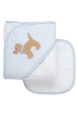 3 Marthas 3M Boxed Hooded Towel Set Blue Puppy