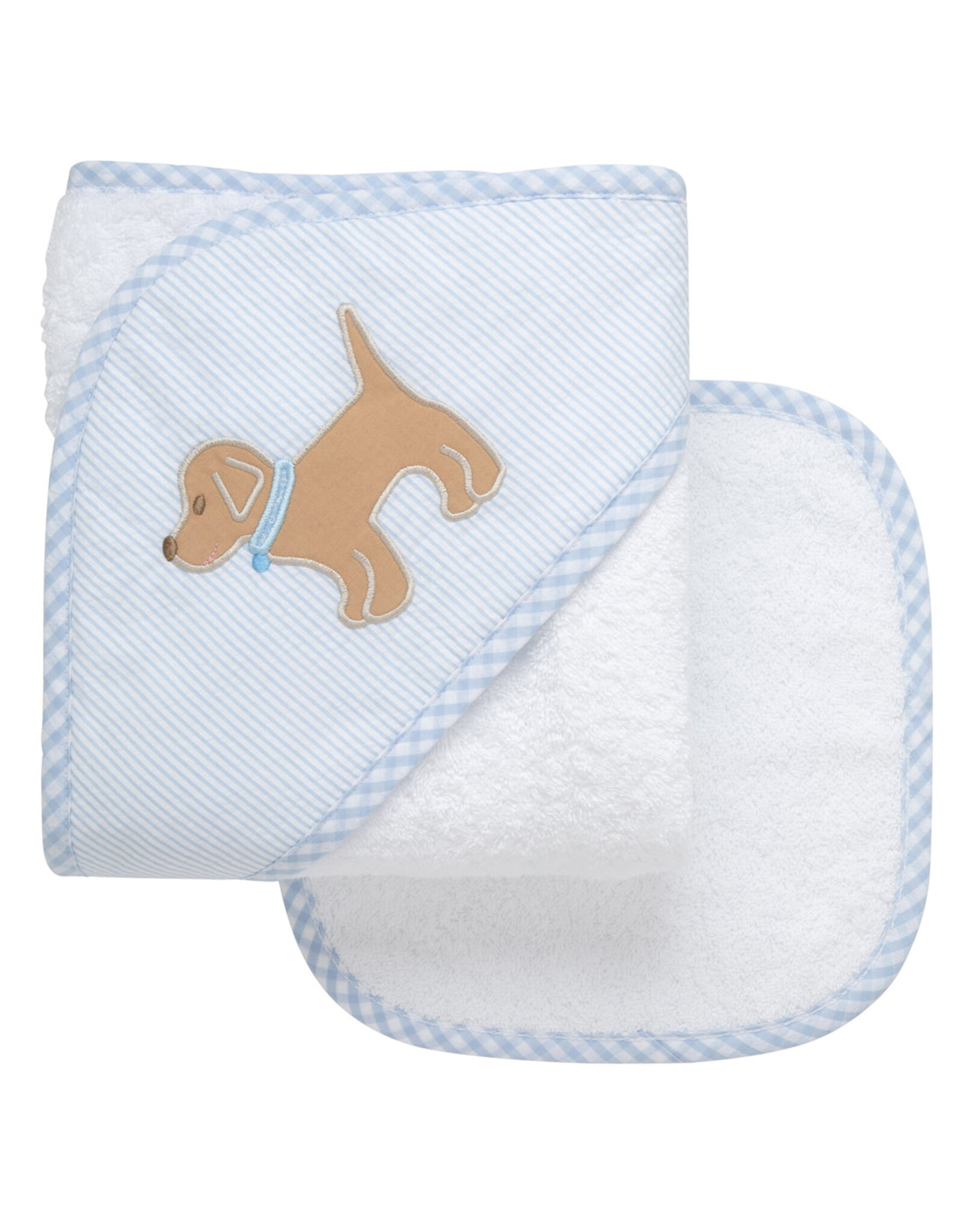 3 Marthas 3M Boxed Hooded Towel Set Blue Puppy