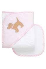 3 Marthas 3M Boxed Hooded Towel Set Pink Puppy