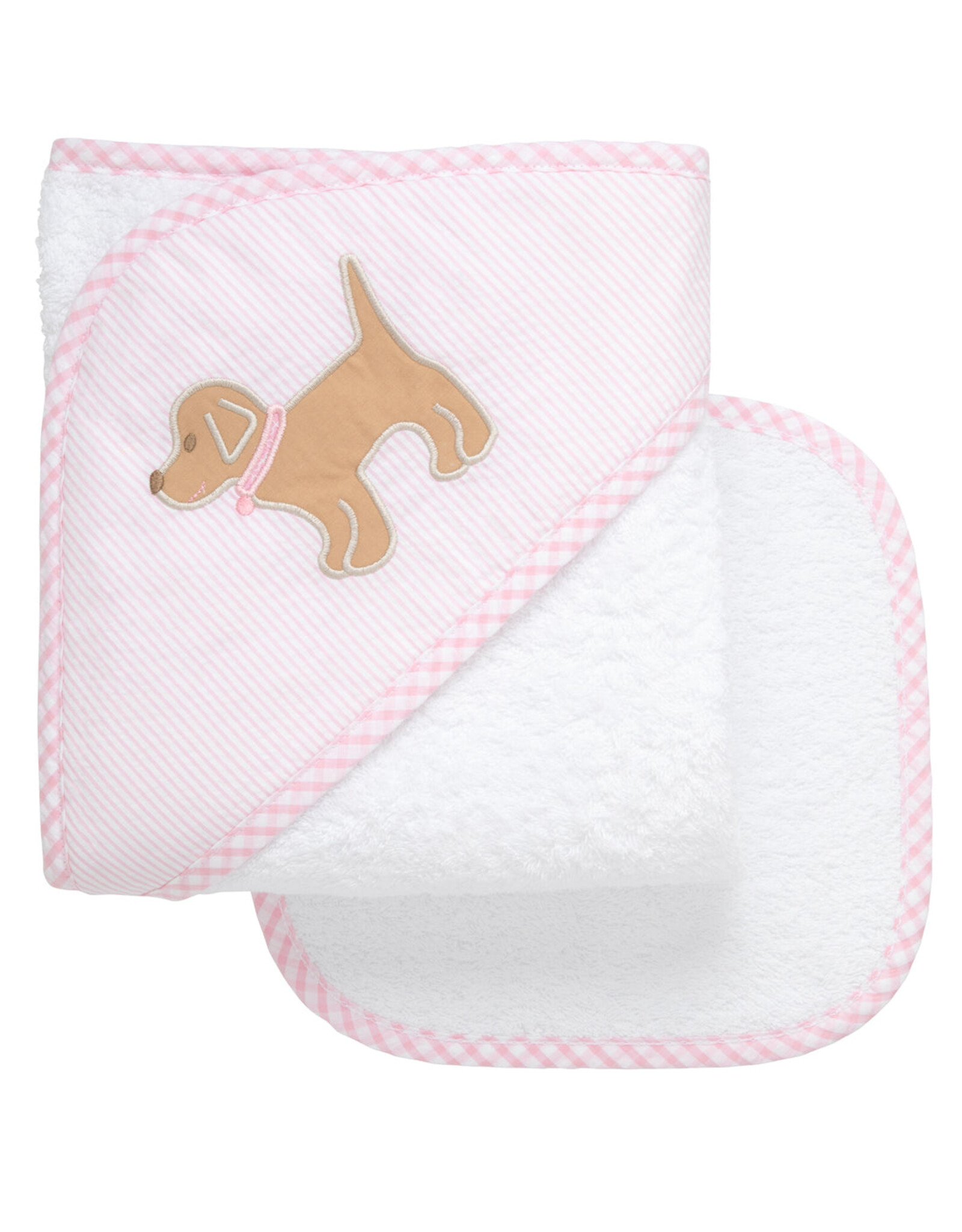 3 Marthas 3M Boxed Hooded Towel Set Pink Puppy