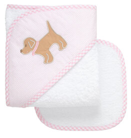 3 Marthas Boxed Hooded Towel Set Pink Puppy