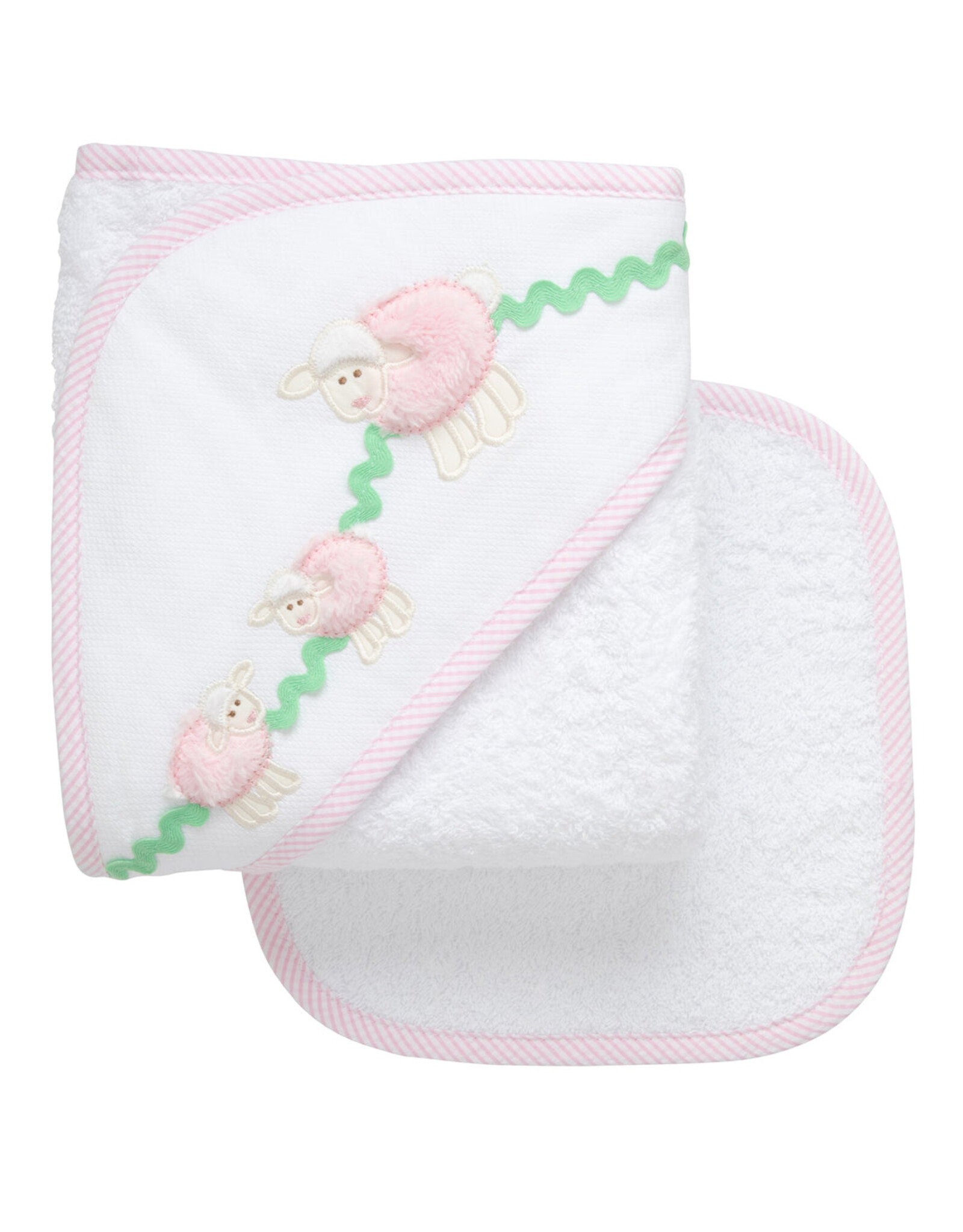 3 Marthas 3M Boxed Hooded Towel Set Pink Lamb