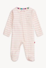 Magnetic Me MM Organic Cotton Footie Pink Stripe