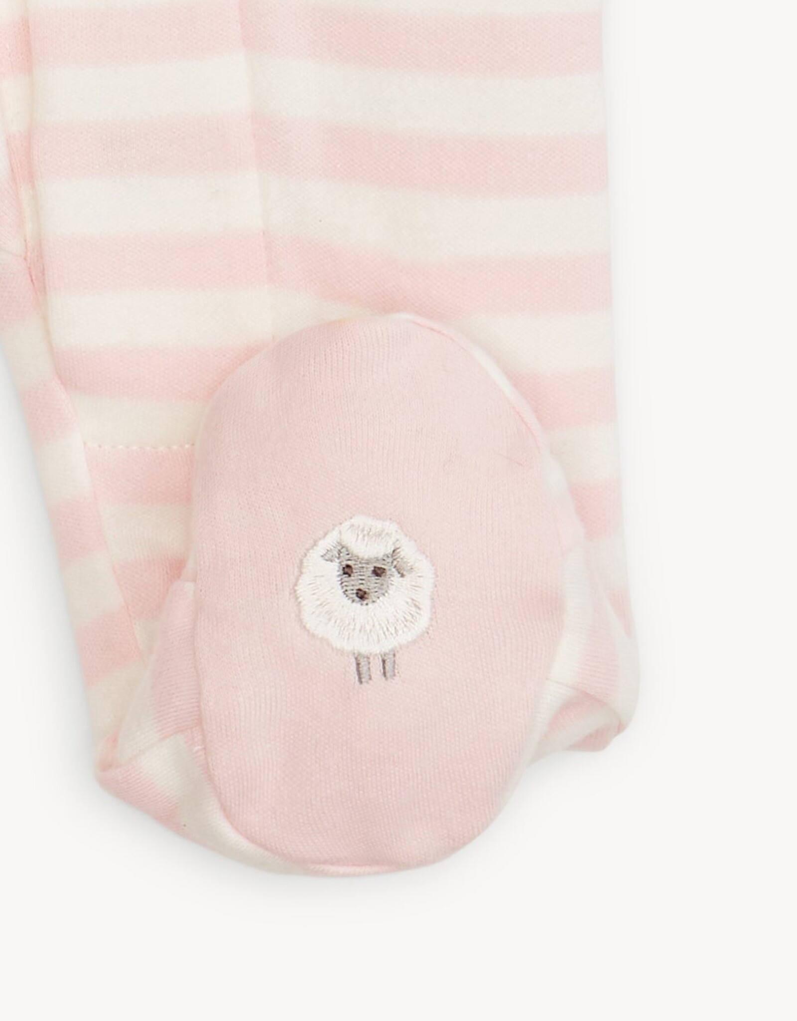 Magnetic Me MM Organic Cotton Footie Pink Stripe
