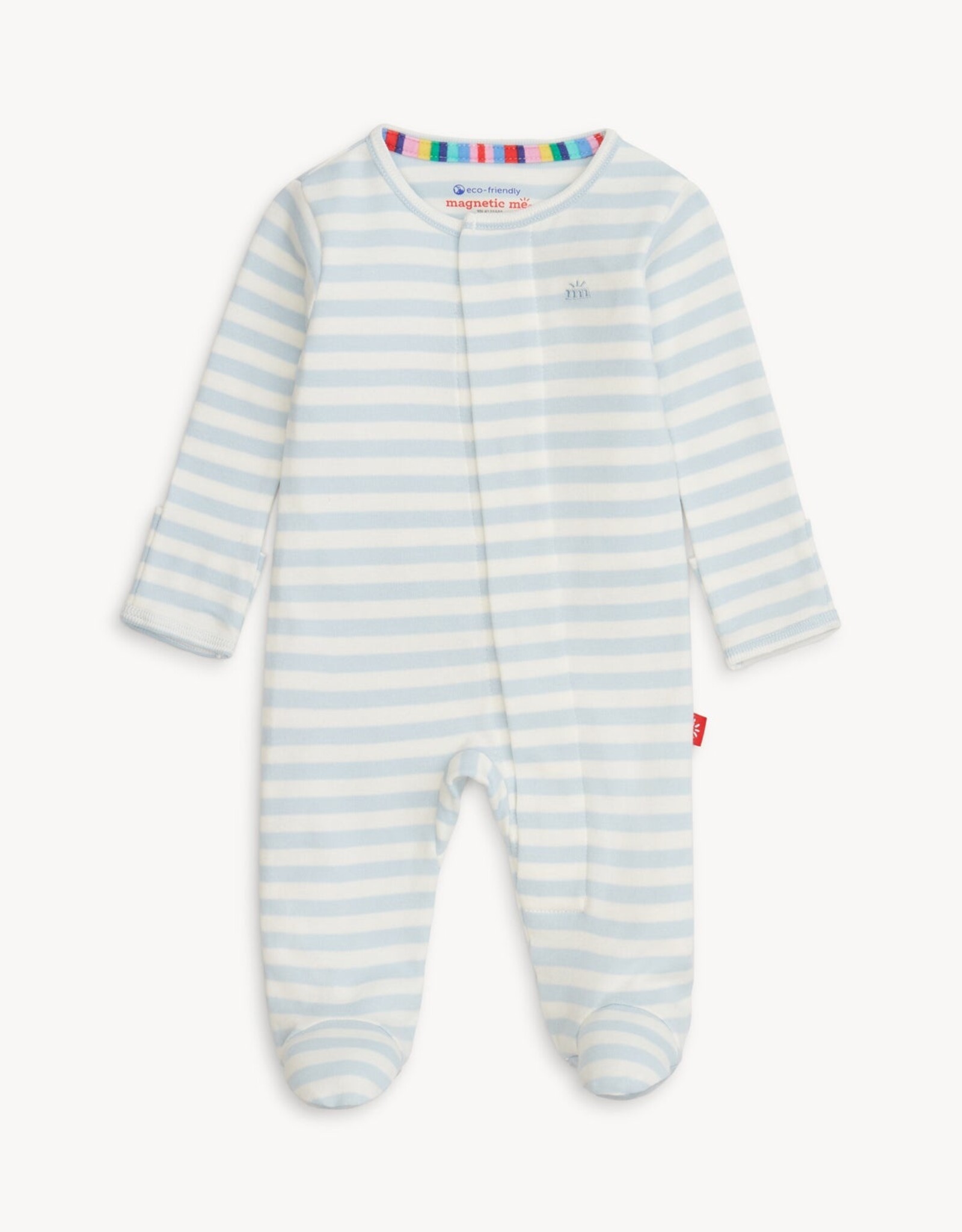 Magnetic Me MM Organic Cotton Footie Blue Stripe