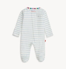 Magnetic Me Organic Cotton Footie Blue Stripe