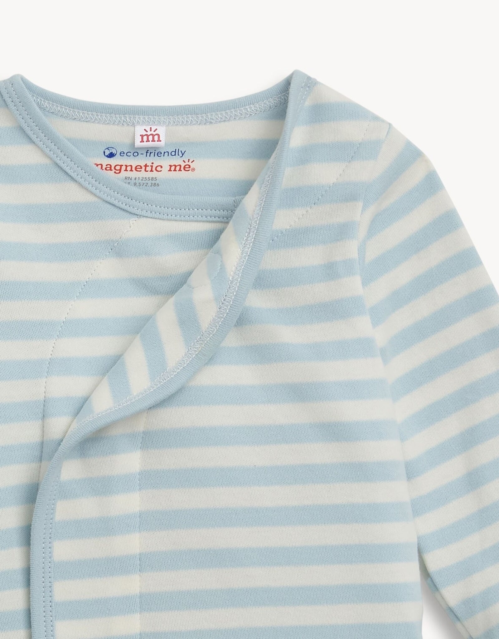 Magnetic Me MM Organic Cotton Gown/Hat Set Blue Stripe