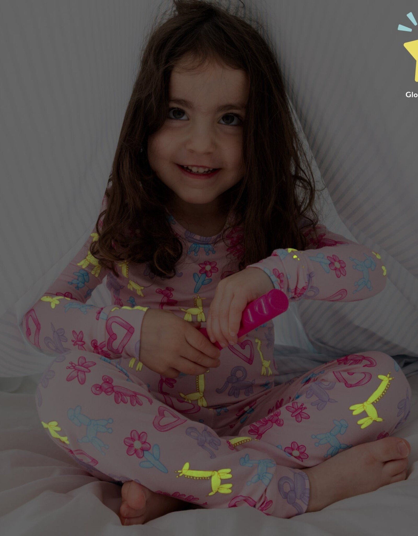 Magnetic Me MM Modal 2 Pc PJ Set Pink Party Animals Glow in Dark